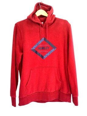 HURLEY-MEN MAROON PULLOVER HOODIE LONG SLEEVE KANGAROO POCKET SWEATSHIRT SIZE L